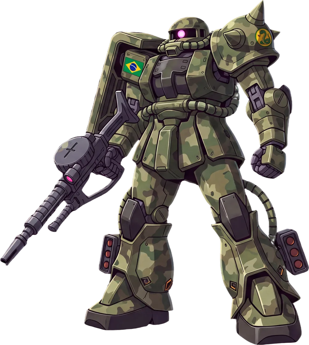 Zaku em camuflagem do Exército Brasileiro